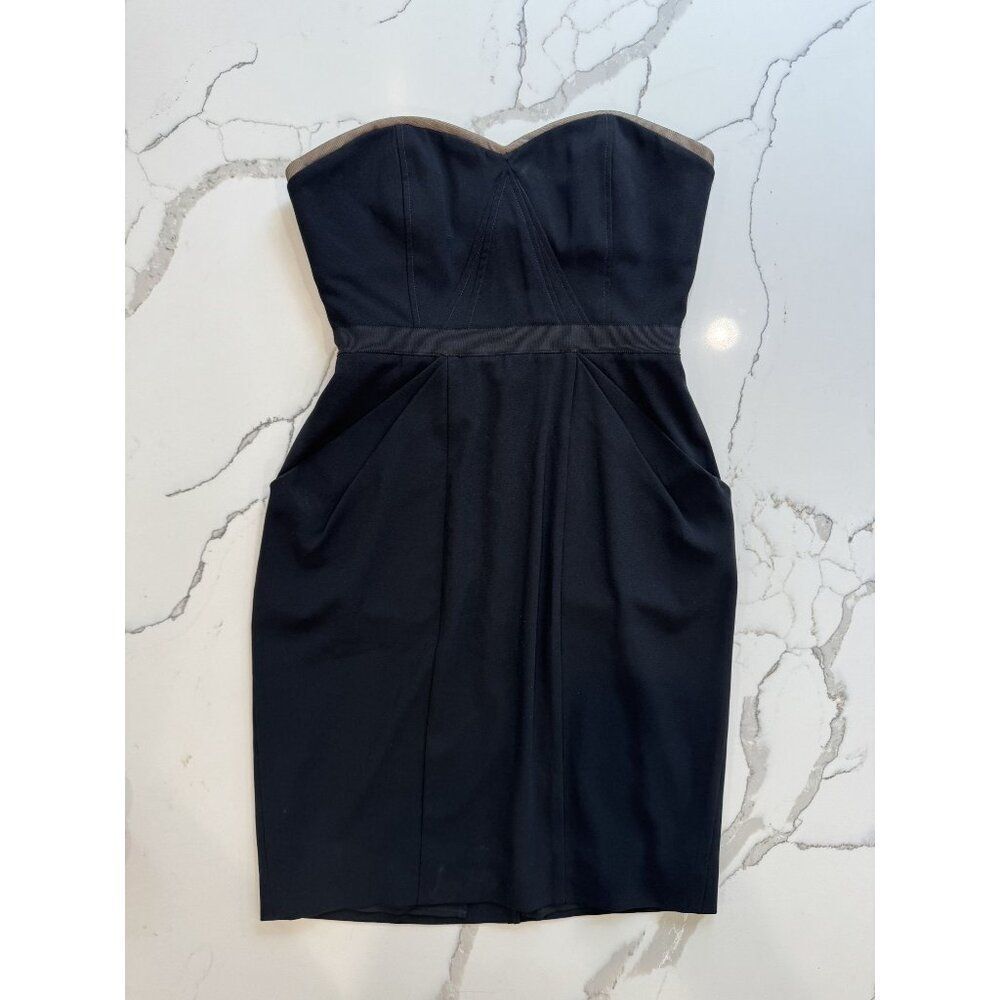 BCBGMaxAzria Daphne Corset Mini Dress in Black Size 0